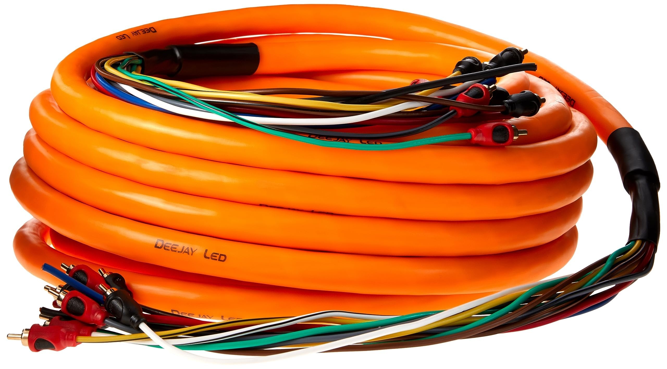 DEEJAY LED TBHMED36ORANGE DEEJAYLED Orange 36FT 10RCA 3 Power Copp