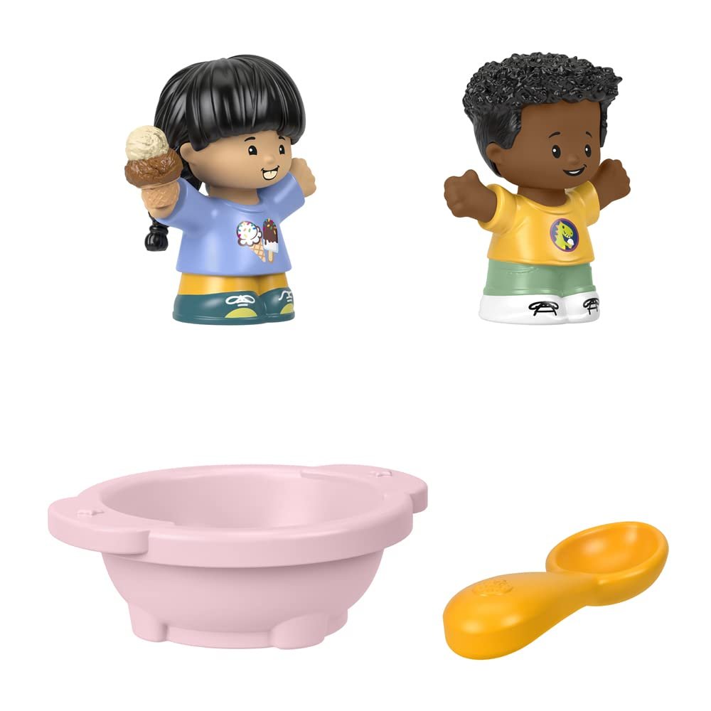 Fisher-Price Little People Dessert Time Figure Set - HHR46 ~ Includes 2 Little People Figures, 1 Ice Cream Bowl and 1 Spoon
