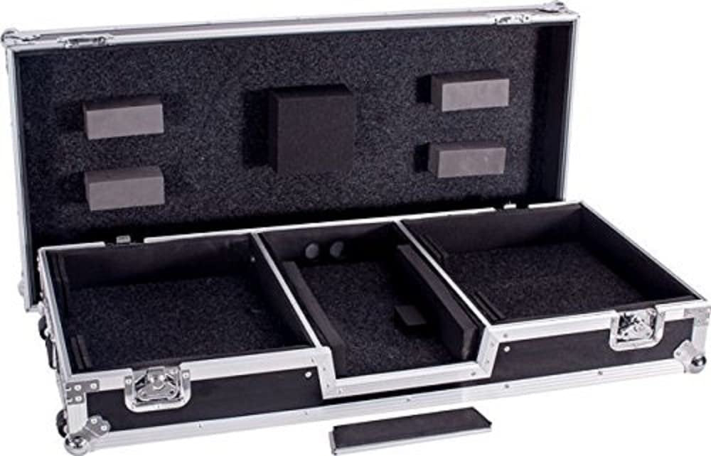 DEEJAY LED TBH Flight DJ Coffin CASE for 2XTURNTABLES in Battle Style Position (TBH2TTRN61WBATT)