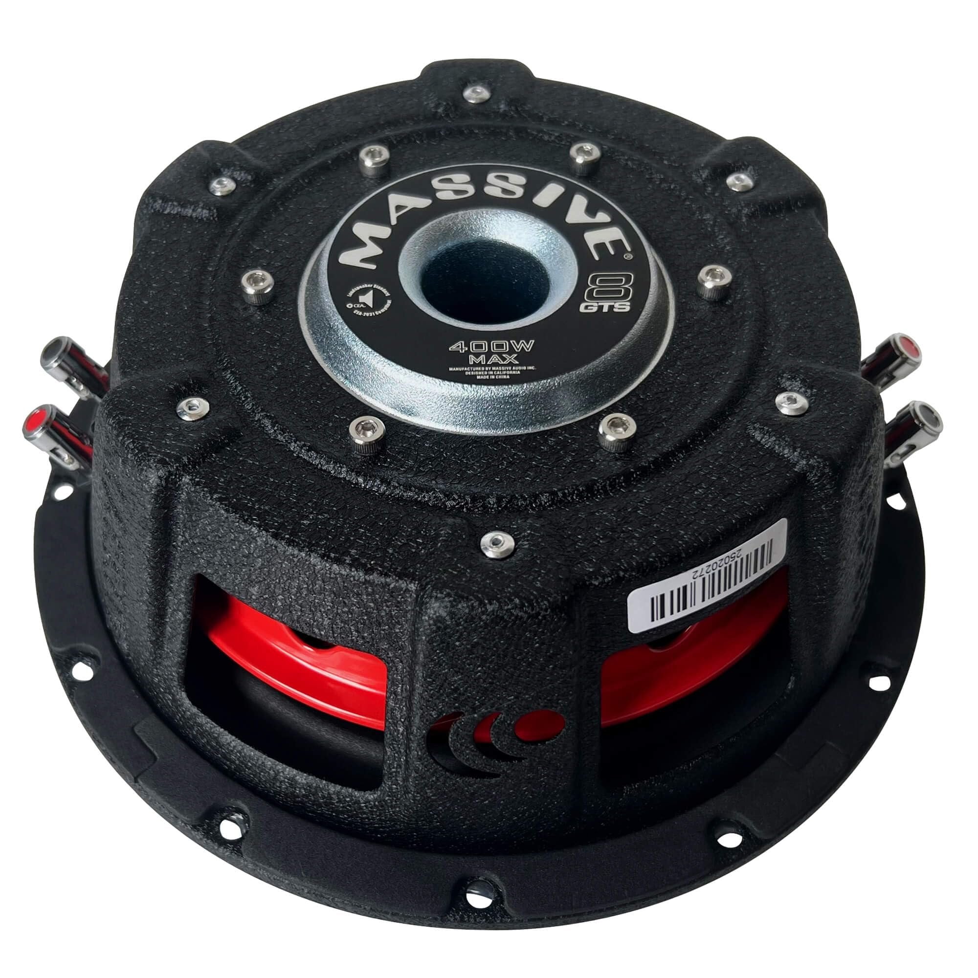 Massive Audio GTS8 | 8 200 Watts RMS / 400w MAX Dual 4 Ohm Shallow Mount Slim Car Subwoofer