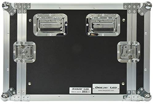 10U-Space 21-in Deep DJ Amplifier Rack Fly Drive Case with Wheels, 4U Effect Deluxe Case -Body Depth with Pull Out Handles and Wheels, Safe Travel Case Designed for Touring. Deejay LED TBH10UAD21W