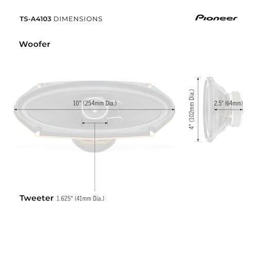 Pioneer TS-A4103 4 x 10 2-way Car Speakers (Pair)