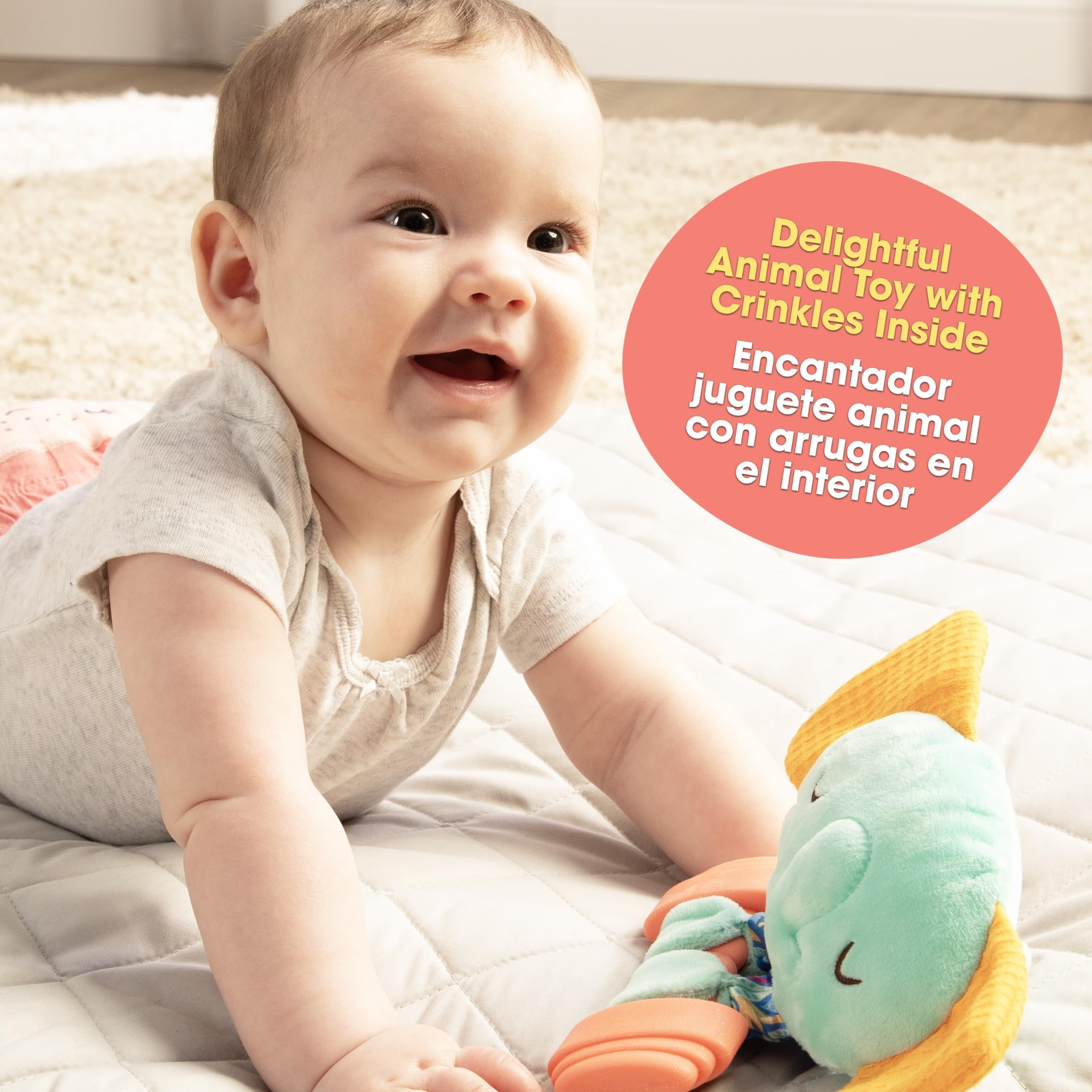 BEBE FUERTE Move & Groove Crinklie Elephant by Robin Arzon - Baby Crinkle Toys - Sensory Toys for Fine Motor Skills - Baby and Toddler Gifts for Ages 0 Months and Up