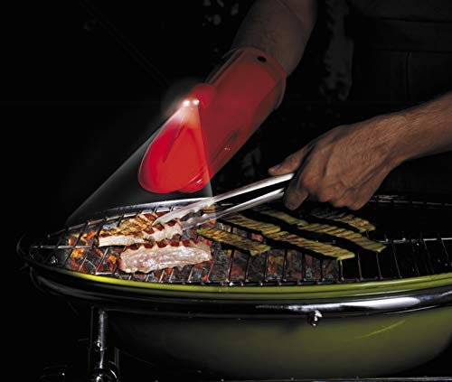 Mastrad Silicone Oven Mitt with LED Light - Lights Up Oven Or BBQ - Non Slip Grooves and Cotton Lining