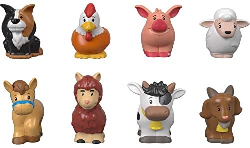 Fisher-Price Little People Toddler Toys Farm Animal Friends 8-Piece Figure Set for Pretend Play Ages 1+ Years