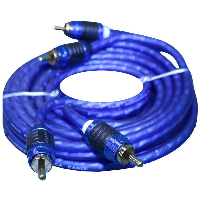 DEEJAY LED TBHRCA6MAJIMBE 6-feet RCA Audio Cable Stereo Male to Male Patch Cord Twisted Pair Construction & Metal Shielding Oxygen-Free Copper (OFC) for Home & Car Audio 2-Channel