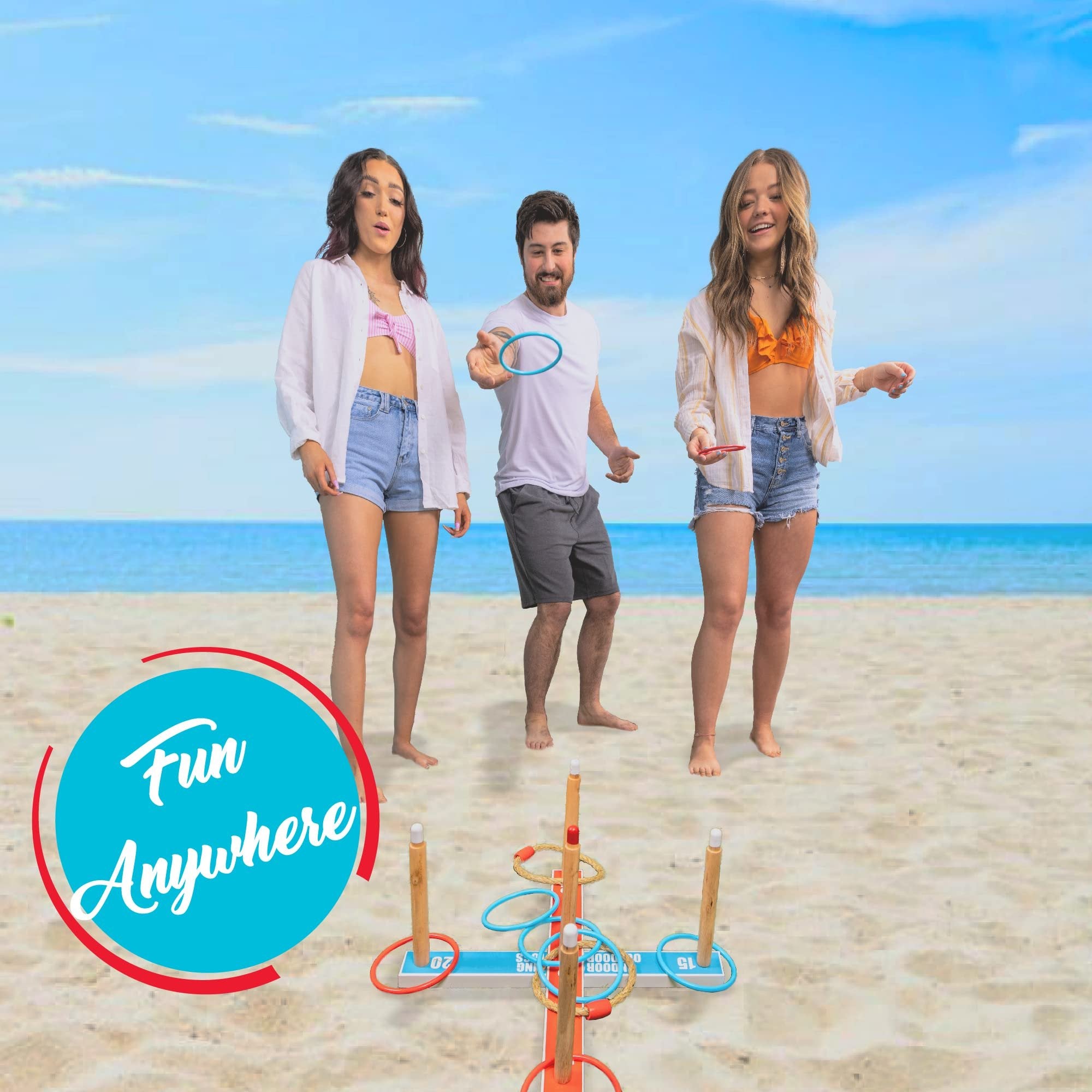 Island Genius Ring Toss Game for Kids Adults and Family | Outdoor Toys & Activities for Backyard Camping and Lawn