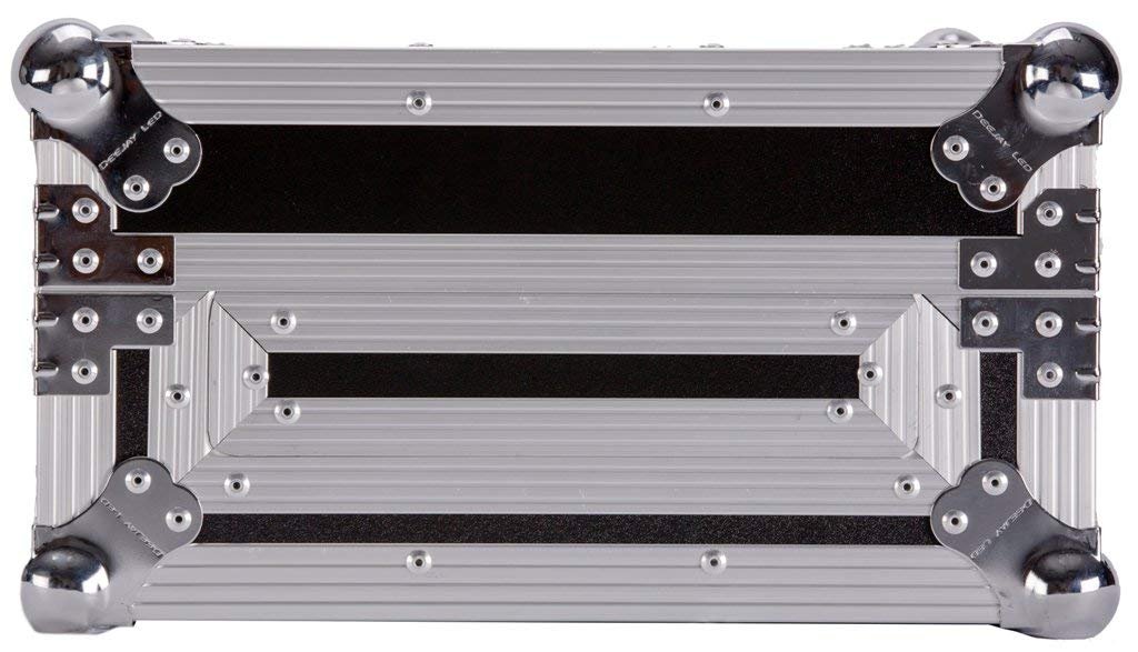Superior Fly Drive Case For Pioneer DJM400 Pro Mixer or Similarly Sized Equipment w/Laptop Shelf w/Wheels, One chrome plated heavy duty spring loaded retractable carry handles. DEEJAY LED TBH10MIXLT