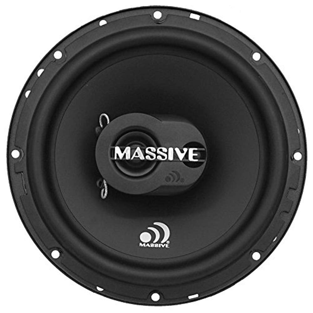 Massive Audio MX65S | 6.5 Inch, 100 Watts Max, 50 Watts RMS, MX Series Coaxial Speakers, 13mm Dome Ferro Fluid Tweeters, 1 “ High Temp Voice Coils, 12dB Crossovers, 4 Ohm (Sold AS Pair)