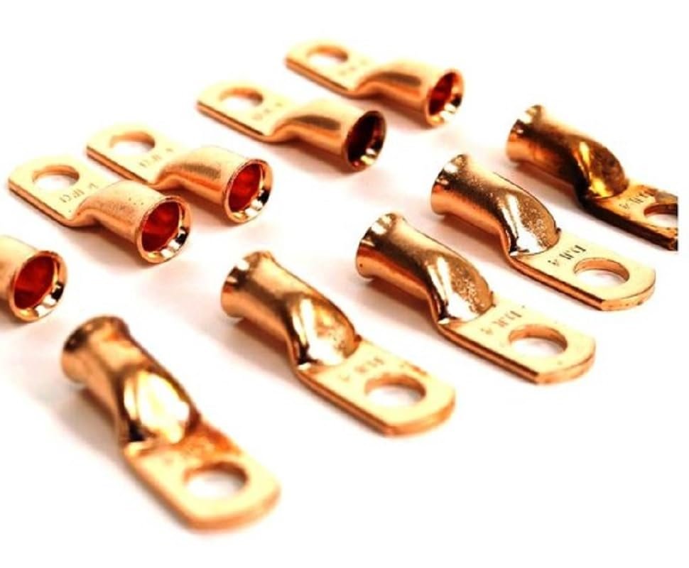 DEEJAY LED TBH4GA10BLUEWHITE DJL 10-Pack Crimp Connector Style for 4 Gauge Wire Blue/White Tube Insulators