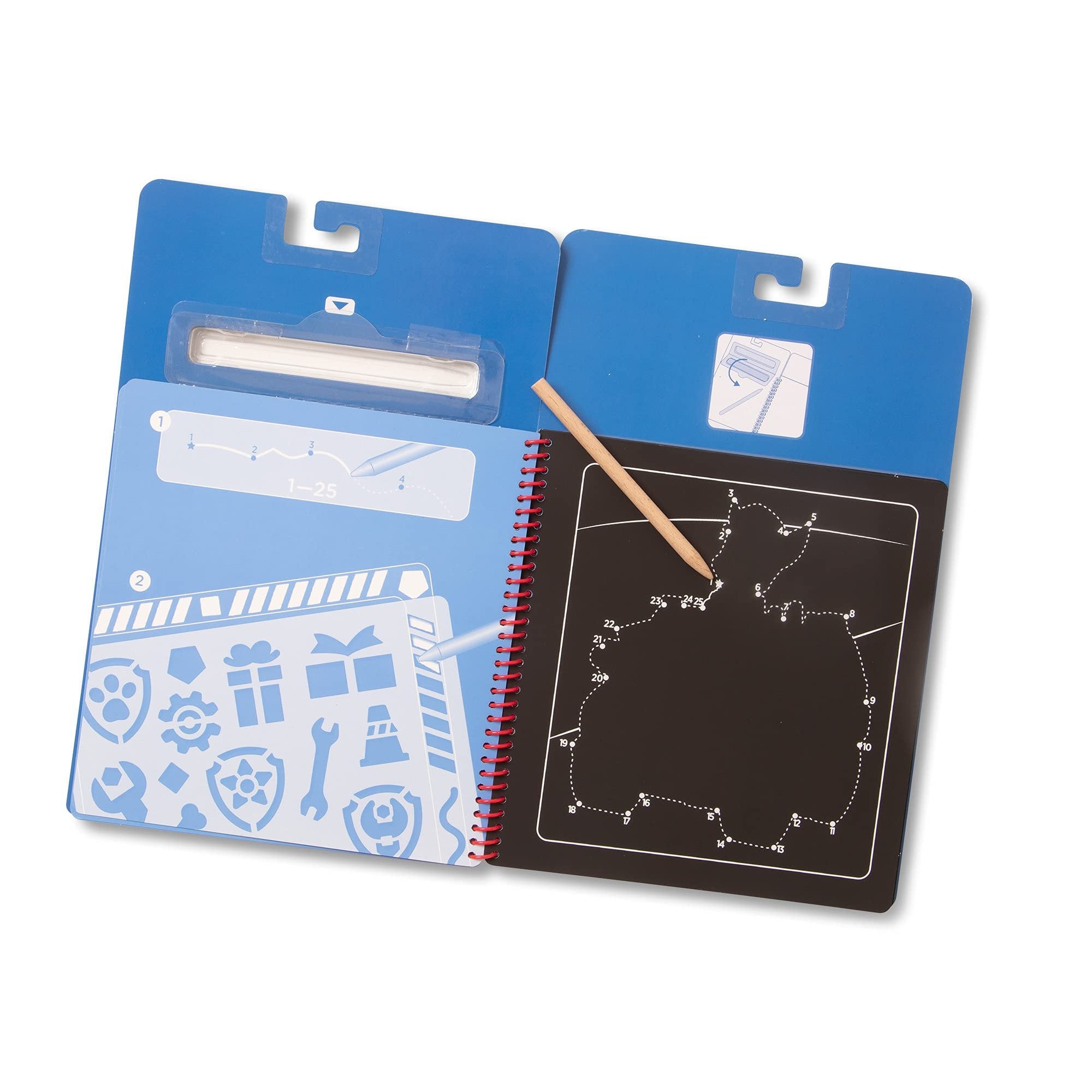 Melissa & Doug PAW Patrol Scratch Art Pad - Chase Colour Reveal Travel Activity Pad
