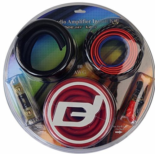 DEEJAY LED TBH0AWGKIT Auto Amplifier Installation Kit With #0-AWG CCA Main Power Cables, RCA Cables, Fuse Holder And More Ring And Spade Insulators Ten 3-in Wire Ties Flexible RCA Wire