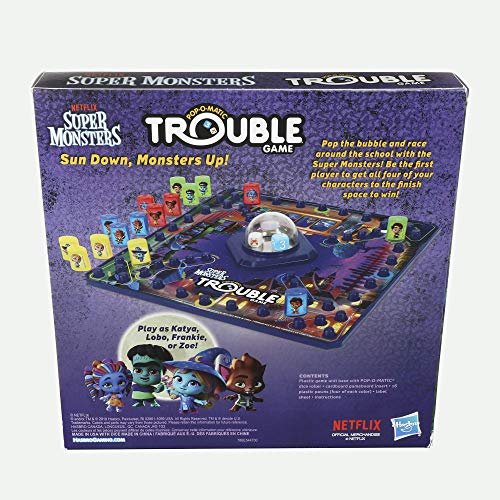 Hasbro Games Trouble: Netflix Super Monsters Edition Board Game for Kids Ages 5+