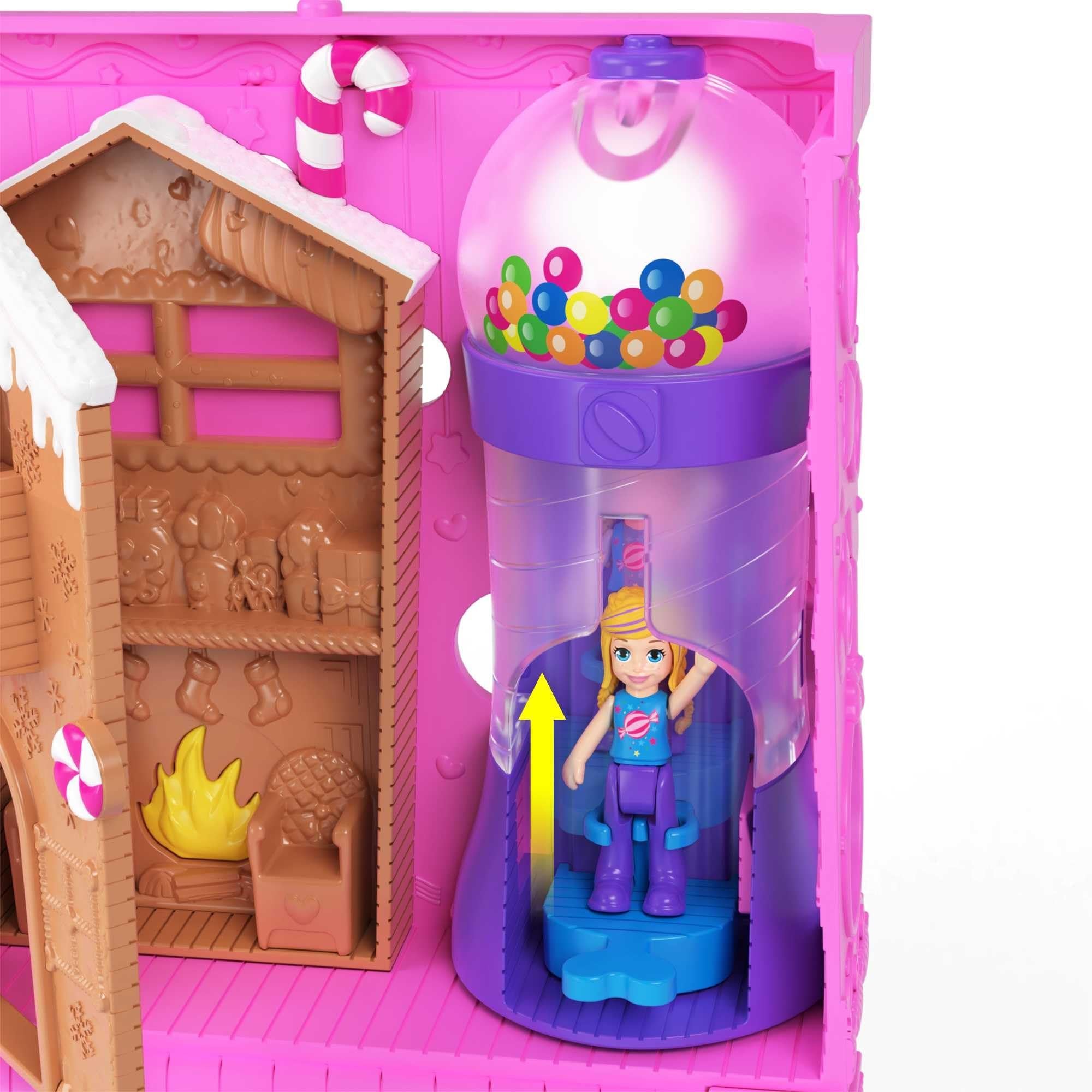 Polly Pocket Pollyville Sweet Store Dolls and Playset, Mini Toys with 2 Micro Dolls and 3 Accessories, HNB03