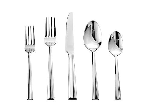 Godinger 20-Piece Flatware Set - Dinner Forks, Salad Forks, Tea Spoons, Tablespoons, and Knives - 18/0 Stainless Steel in Luxurious Mirror Silver Finish