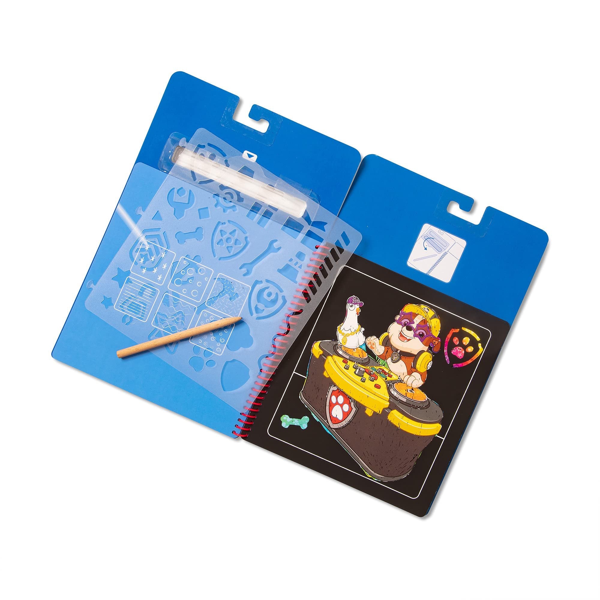 Melissa & Doug PAW Patrol Scratch Art Pad - Chase Colour Reveal Travel Activity Pad