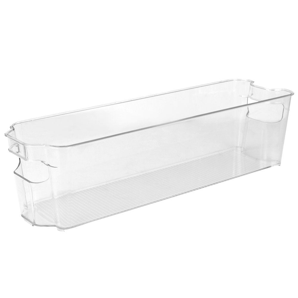 Home Basics Clear Plastic Storage Fridge Bin with Handles (Small)