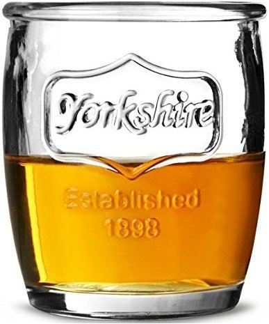 Circleware Yorkshire Whiskey Glass Drinking Glasses Set, 14 Ounce, Set of 4 Double Old Fashioned Clear Heavy Base Scotch Glass Cups