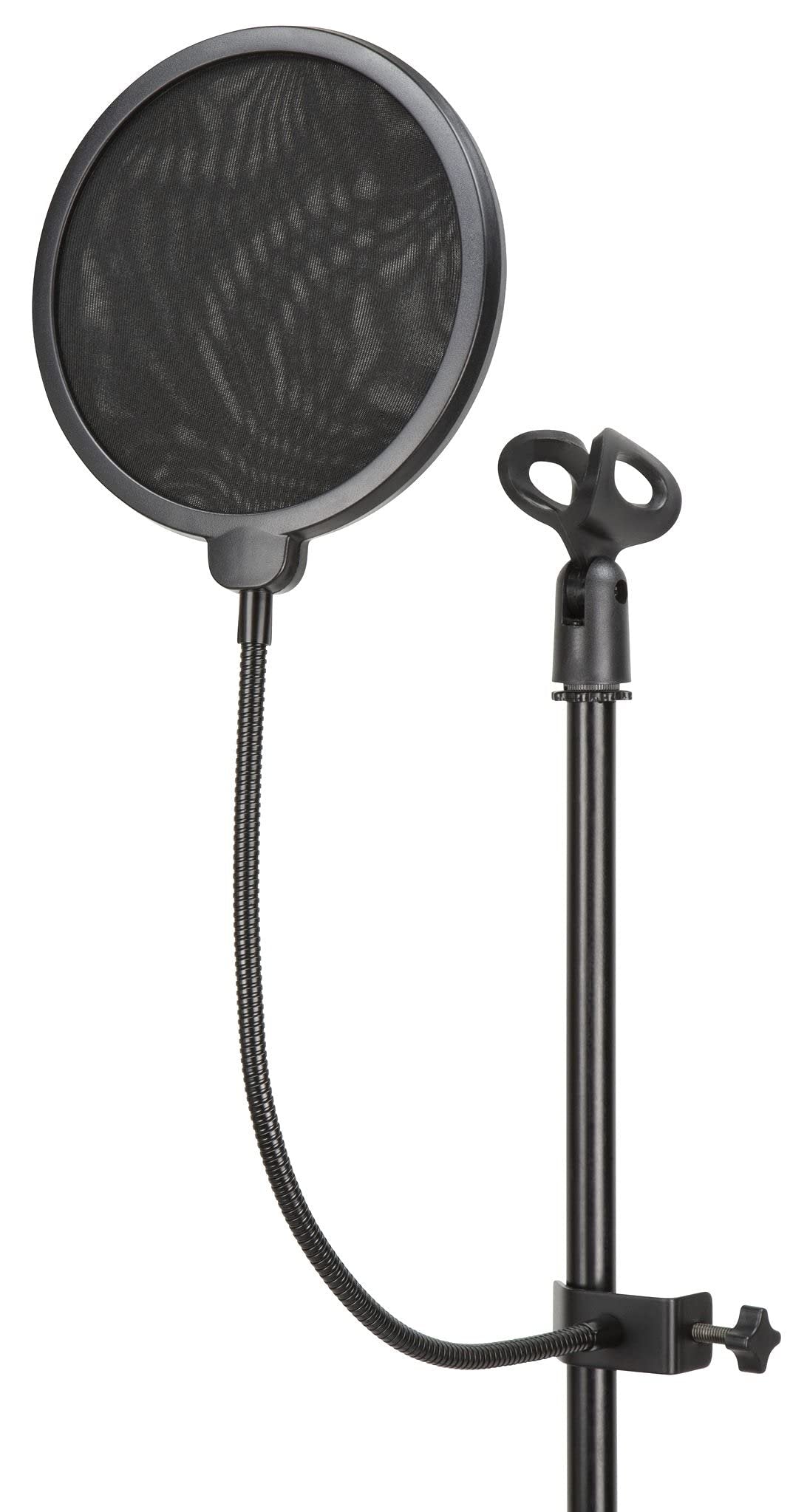 PIG HOG PHMPOP Microphone Pop Filter 5.9 inch Diameter Dual-Layer Pop Filter 13.75 inch Gooseneck Clamp Adjustable