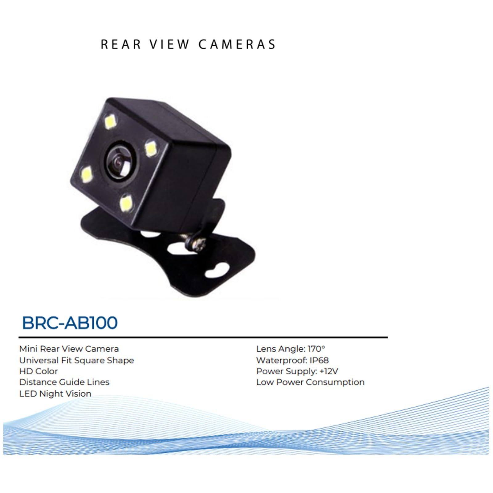 Blaupunkt BRC-AB100 Mini IP68 Night Vision Rear View Back-Up Camera