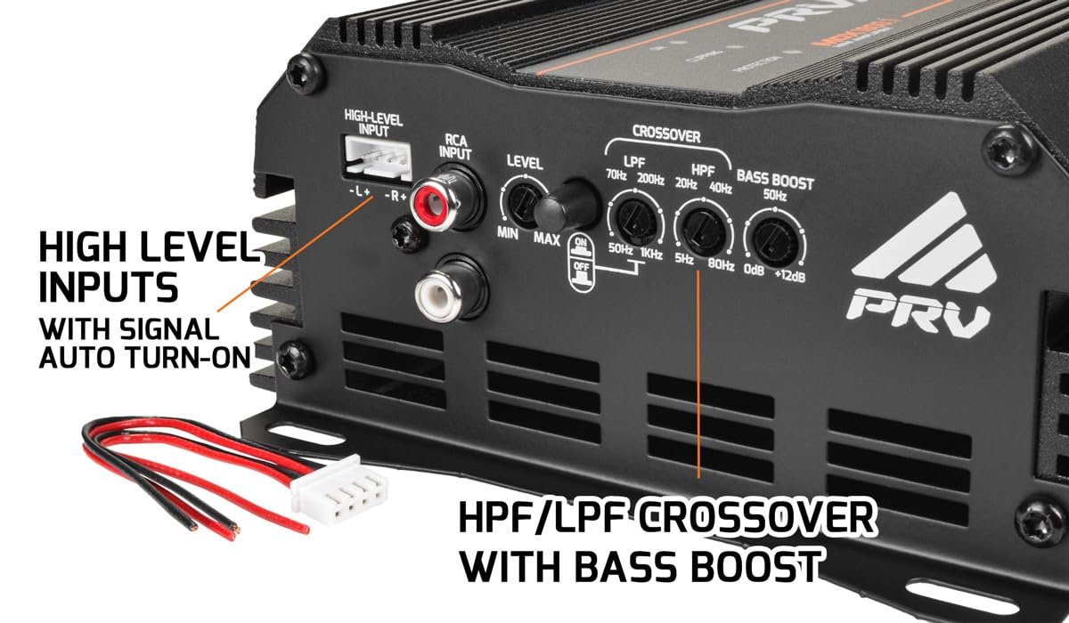 PRV Audio MDX1800.1 2 Ohm Mini Car Audio Amplifier 1 Channel 1800 Watts RMS Ultra Compact Full Range Monoblock Class D Amp for Powersports, Motorcycles, ATV, for High Power Loudspeaker Systems