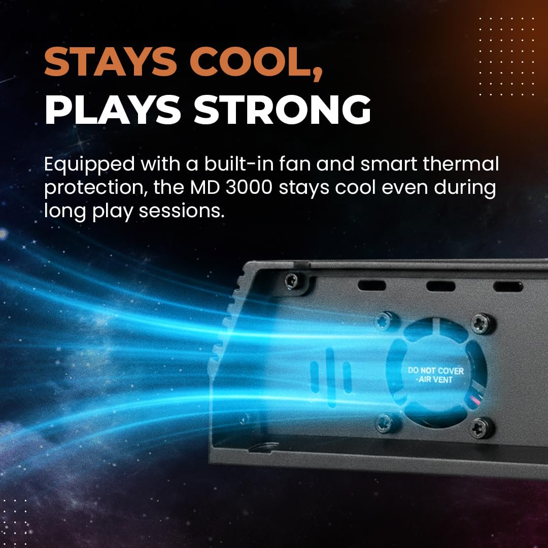 Marts Digital MD3000 | Class D Full Range 2-Ohm Car Amplifier | 3000W RMS Power with Thermal Protection Fan | RCA Input Connectivity | Adjustable HPF LPF Gain and Bass Boost