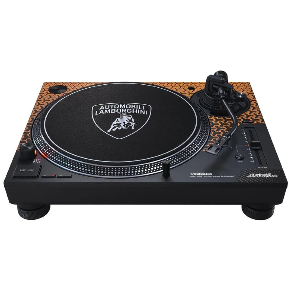 Technics SL1200M7BPD Direct Drive Pro DJ Turntable Lamborghini Coreless Direct Drive Motor Achieving Stable Rotation Torque Brake Speed Adjustment Reverse Play Function Black/Orange