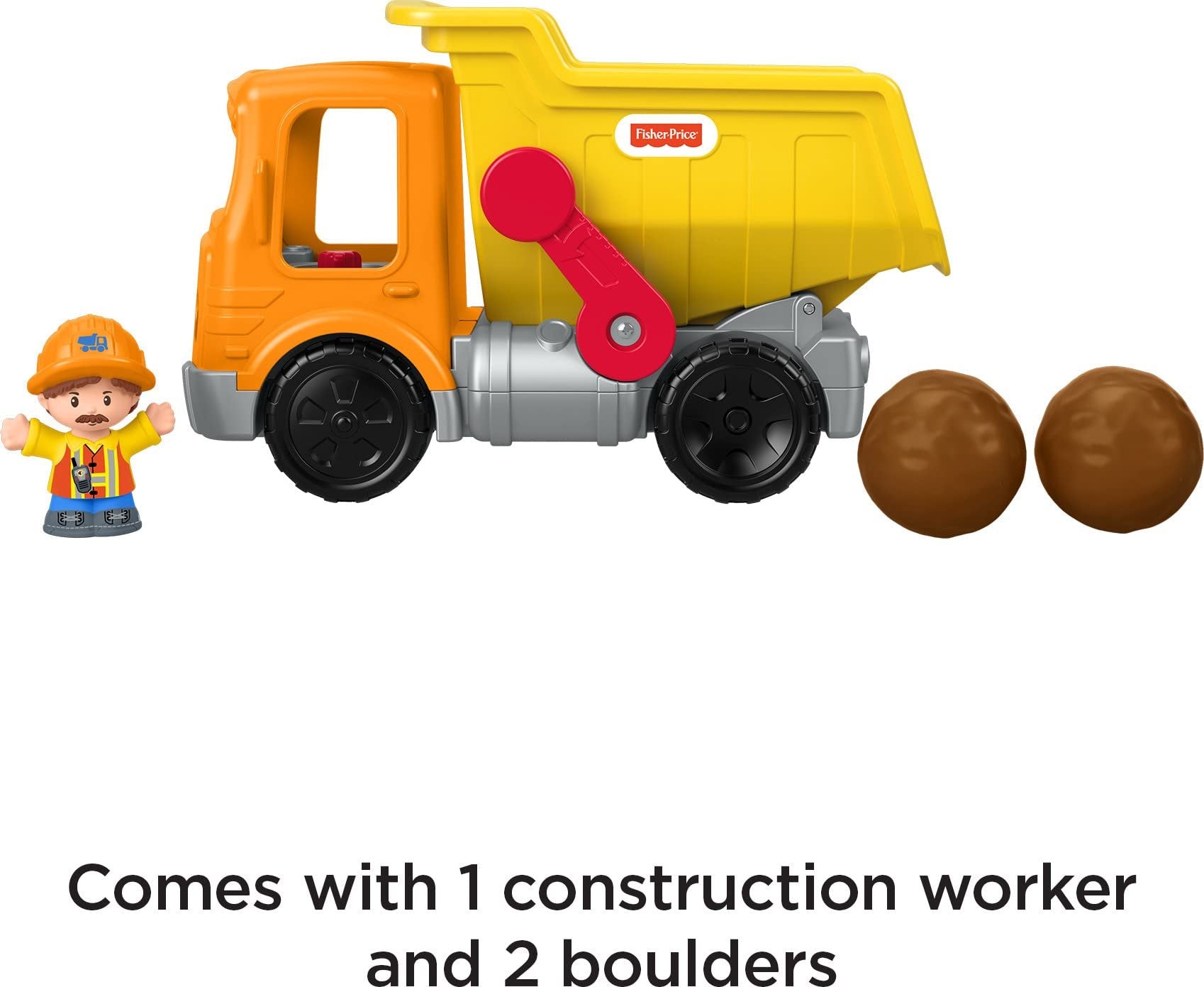 Fisher-Price Little People Toddler Construction Toy Work Together Dump Truck with Music & Sounds for Pretend Play Kids Ages 1+ Years