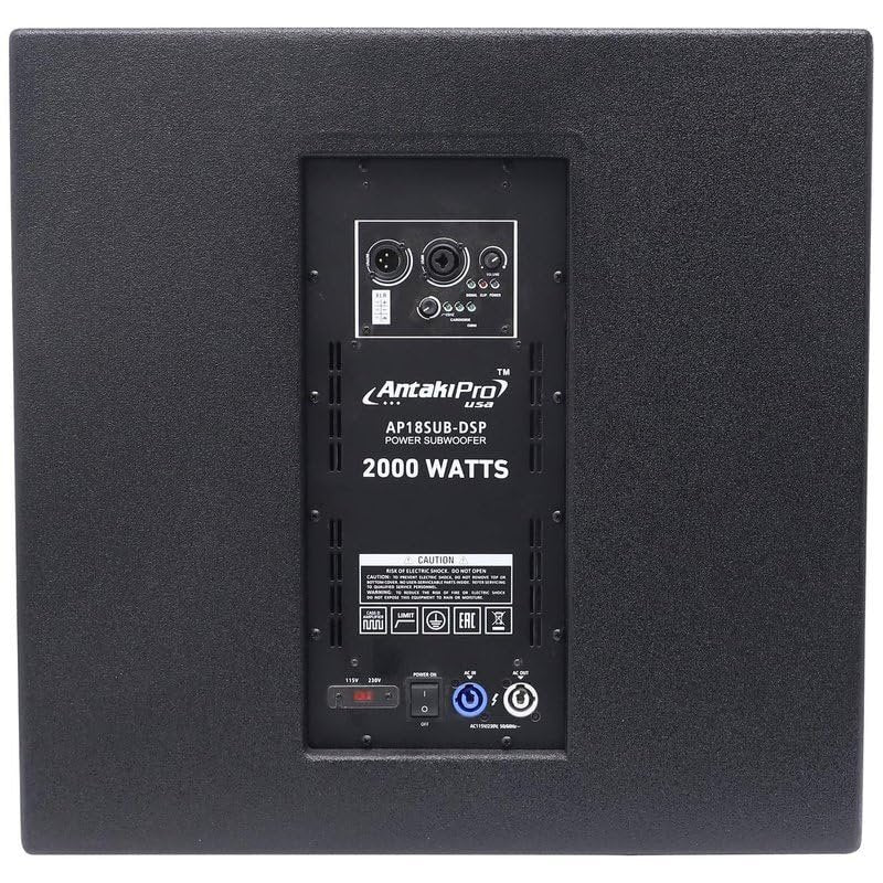 ANTAKIPRO AP-18SUBDSP Powered 18-inch Active Subwoofer with XLR Input Volume Control DSP Digital Signal Processors