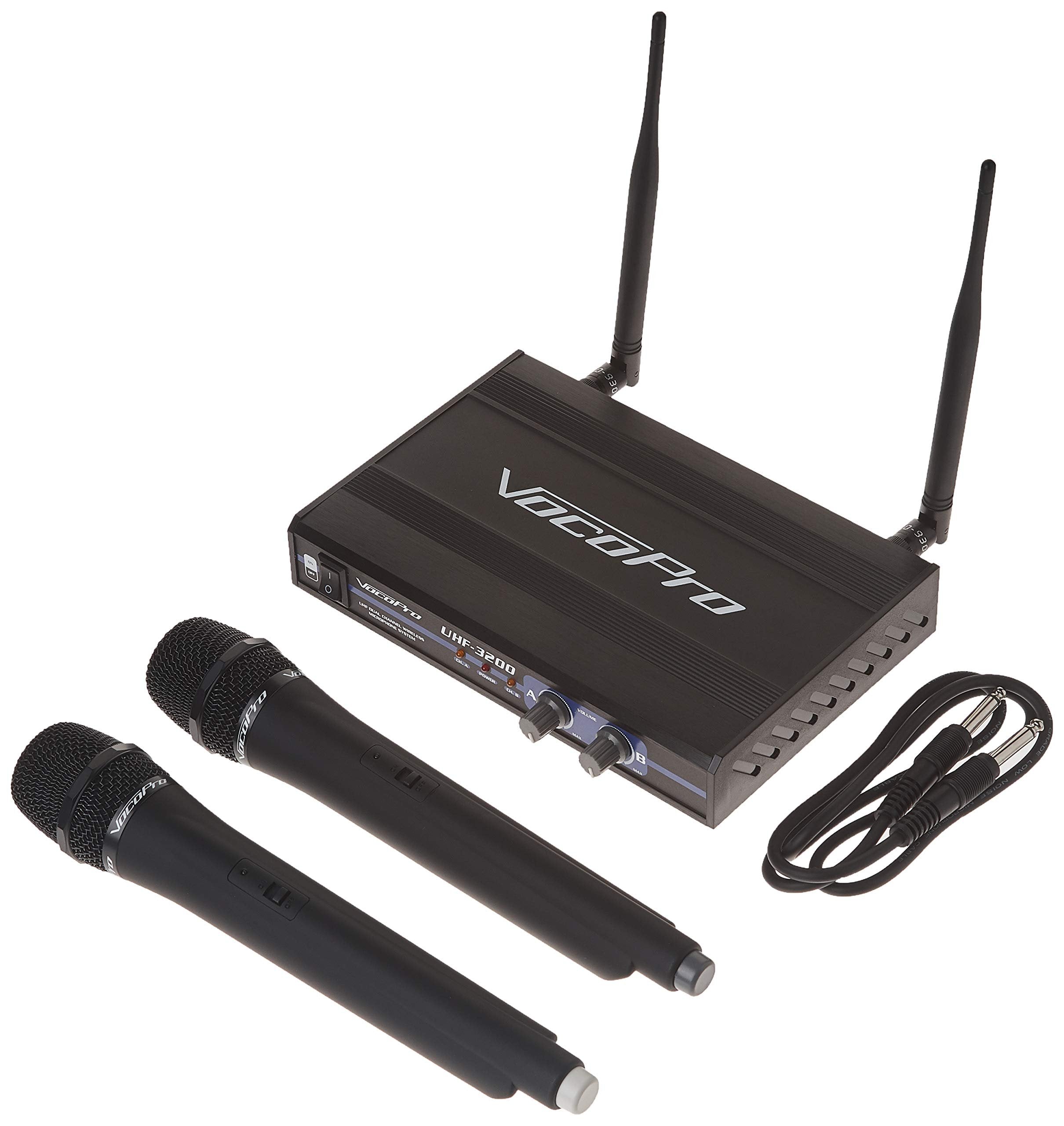 VocoPro - (UHF-3200-10) UHF-Dual Channel Wireless Microphone System, UHF-3200-10(9M,9N)