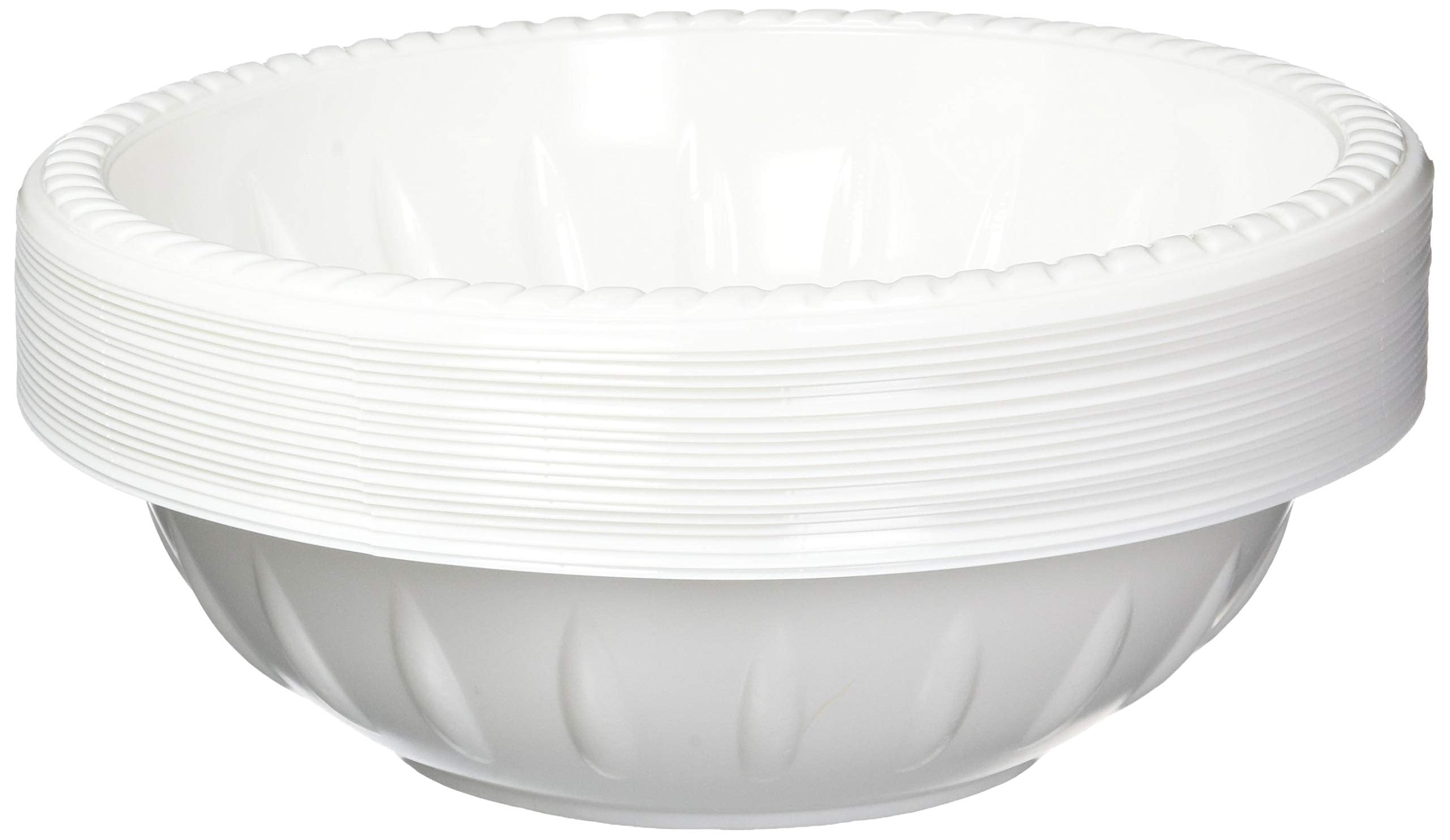 Plastic Bowls - 40 oz | White | Pack of 20