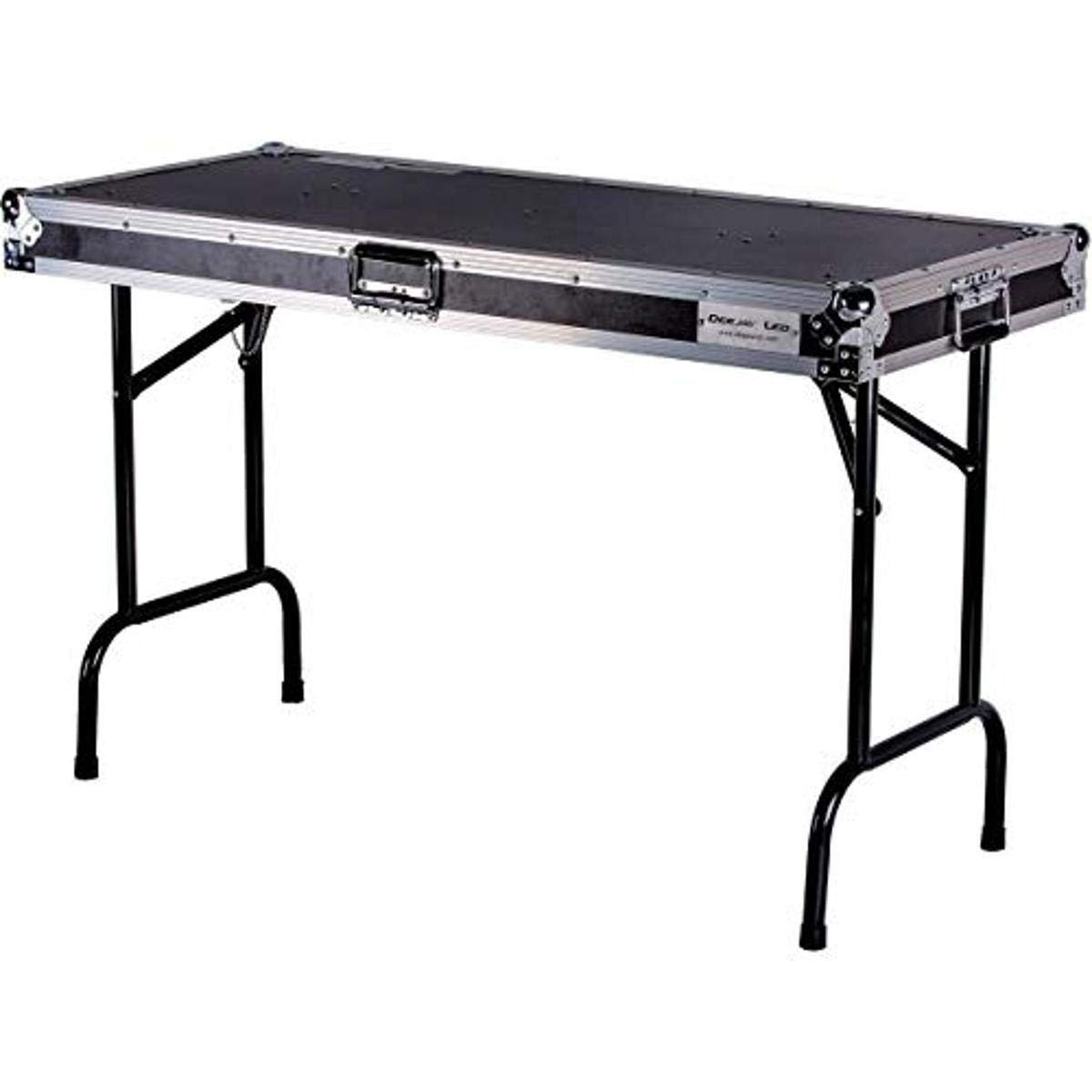 DEEJAY LED TBHTABLE48 Fly Drive Case Universal Fold Out DJ Table Engineered to Hold Turntable CD Player or Other Equipment Industrial Grade Recessed Spring Loaded Split Dish Butterfly Latches with Pad