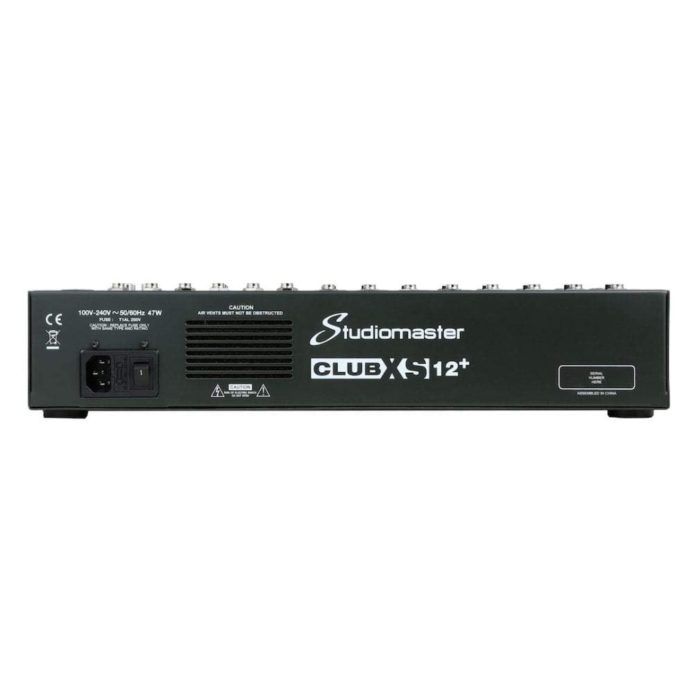 Studiomaster CLUB XS 12 12-Channel Portable Compact Mixing Console with USB, Bluetooth, DSP Effect
