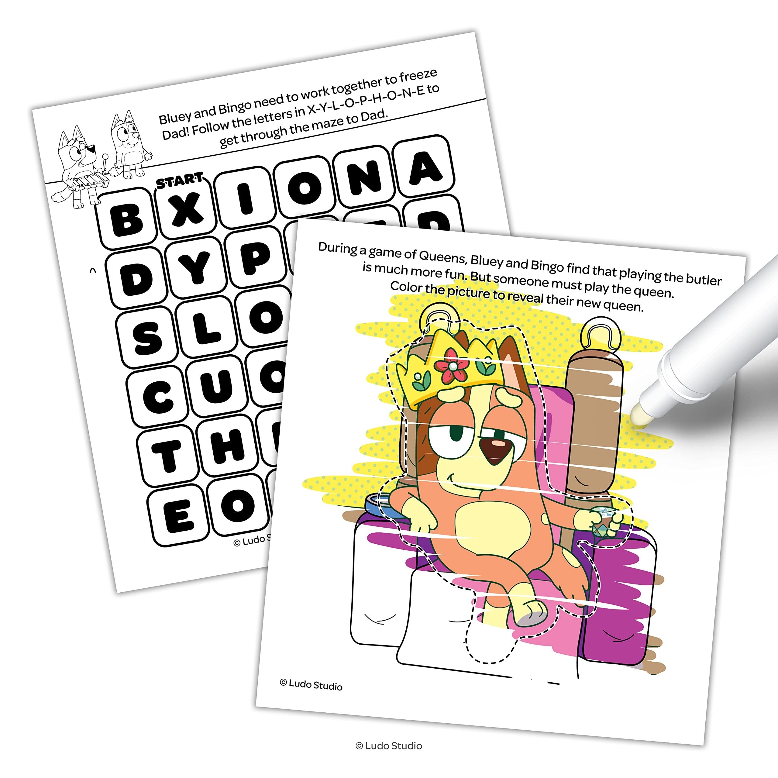 Bendon Inc Bluey Imagine Ink Coloring Book with 1 Mess Free Marker, 16 Pages, 54441