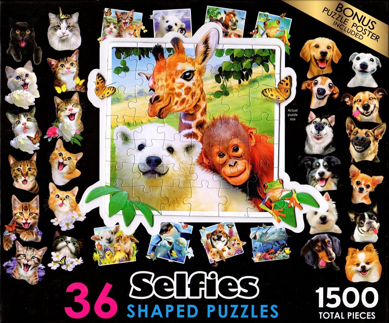 36 Selfies Shaped Puzzles -1500 Pieces Total