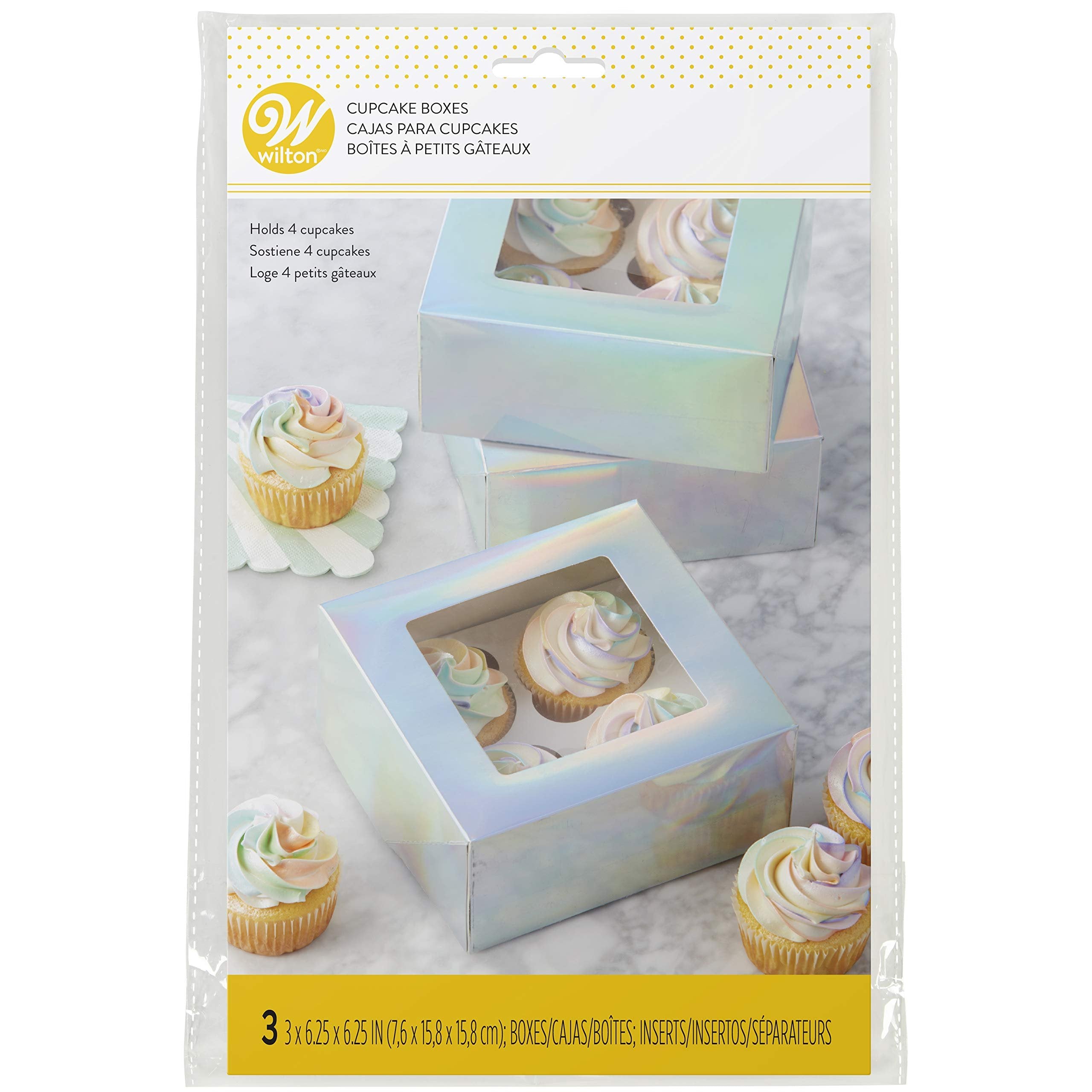 Wilton Iridescent Cupcake Boxes, 3-Count