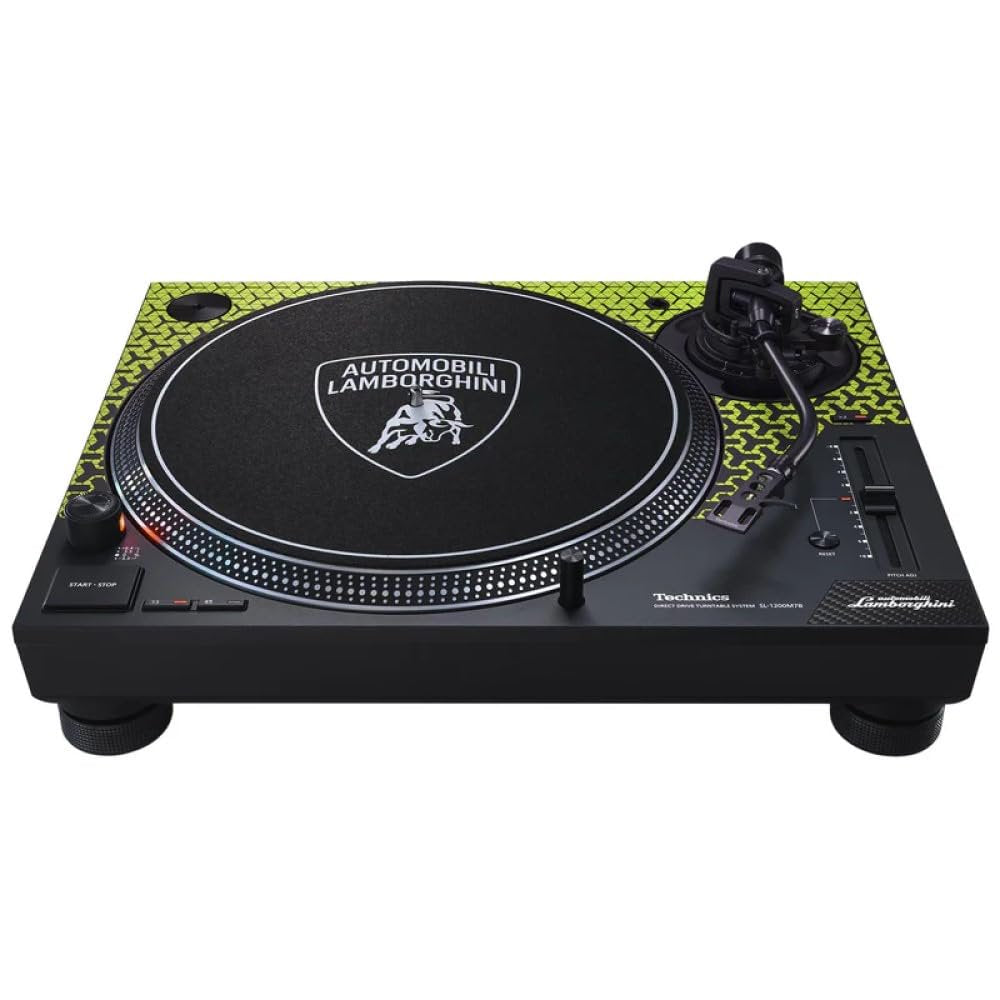 Technics SL1200M7BPG DJ Turntable Lamborghini Coreless Direct Drive Motor Achieving Stable Rotation Torque Brake Speed Adjustment Reverse Play Function Black/Green