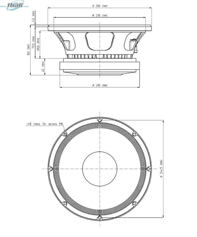 Eighteen Sound 18 10MB777-8 10-inch Mid Bass Woofer Midbass Driver 8 Ohms Weather Protected Cone and Plates for Outdoor Usage 75 mm Interleaved Sandwich Voice Coil