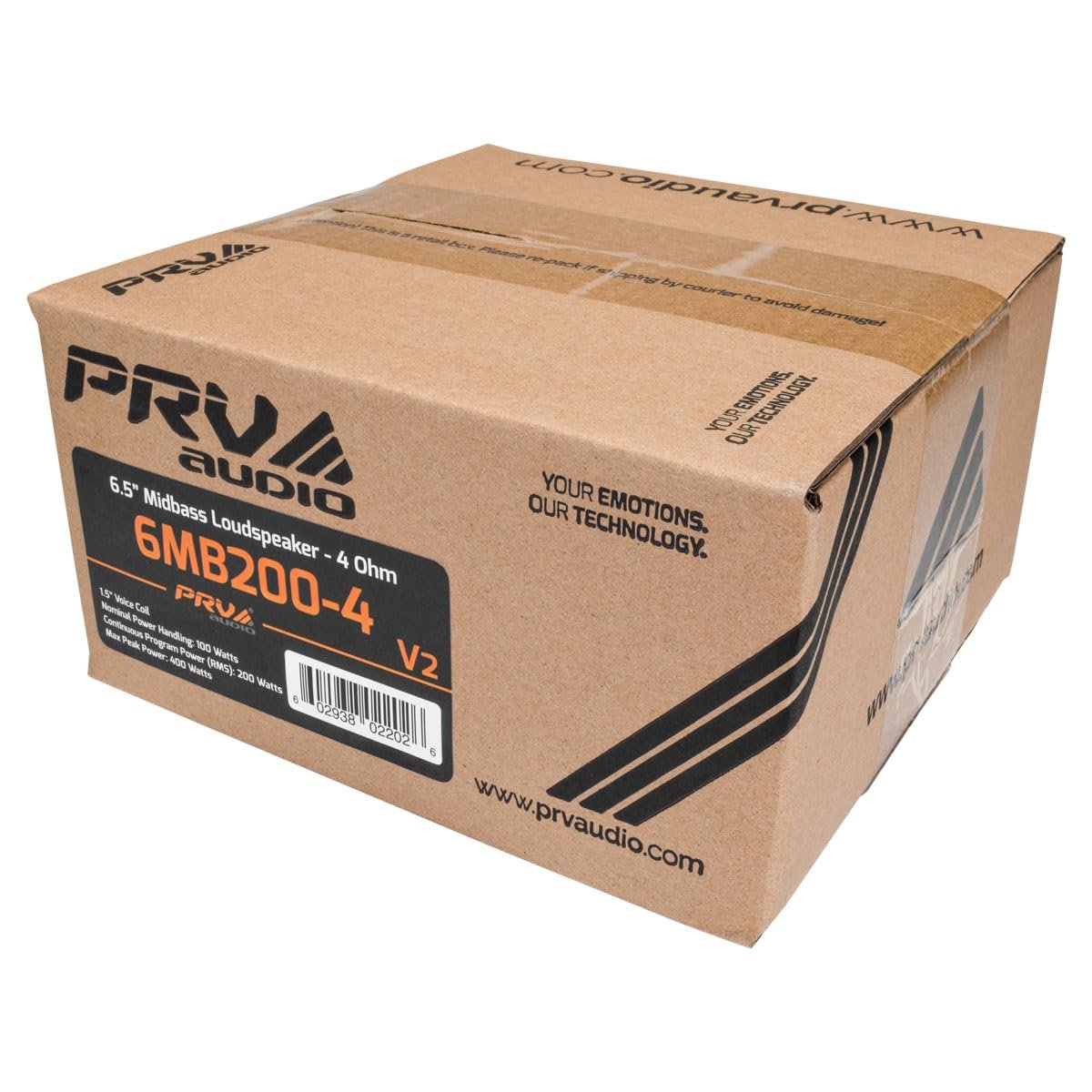 PRV AUDIO 6.5 Midbass Speaker 6MB200-4 v2 4 Ohms - 200 Watts 93.5 dB 1.5" Voice Coil - 6 Inch Speaker for Car Audio with Outstanding Vocals and Punch for Small Custom Enclosures - Pro Audio (Single)