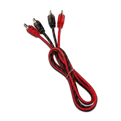 DS18 RCA-3FT RCA Audio Cable for Stereo Speaker or Subwoofer 3FT - Dual Male to Male Cable Connector - Car Audio RCA Ultra Flex Level 1 100% OFC - Heavy-Duty Design - Black