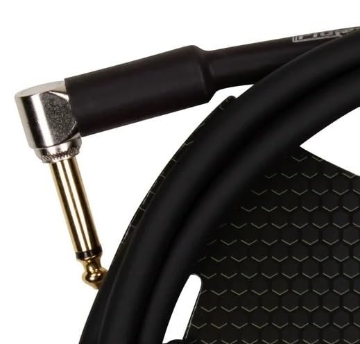 Pig Hog PH6R 6-feet 1/4" - 1/4" Right Angle Connector 8mm PVC Outer Covering Instrumental Cable Resists Kinking Tangling