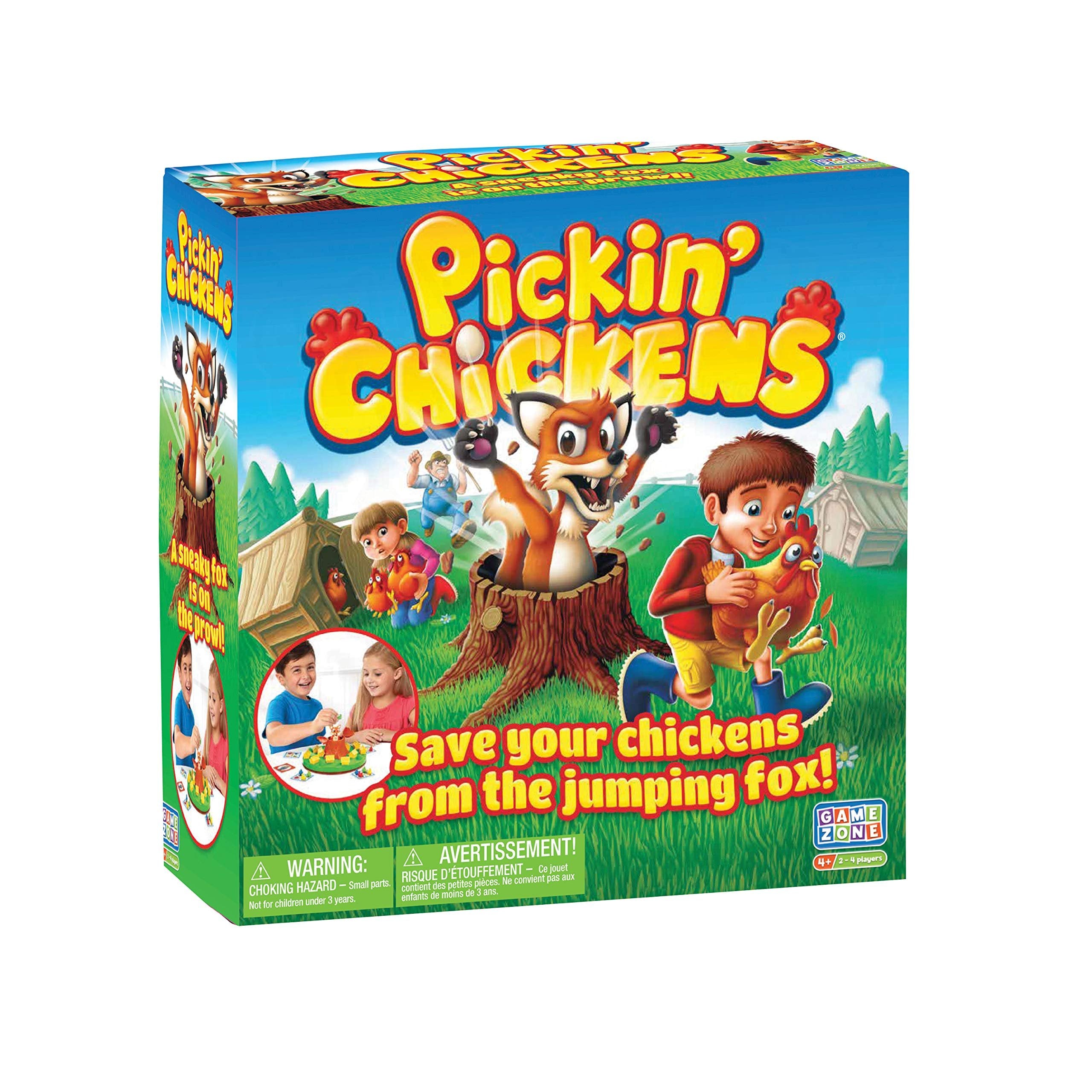Game Zone Pickin’ Chickens Tabletop Action Game; Multiplayer for up to 4 Children Ages 4 and Older