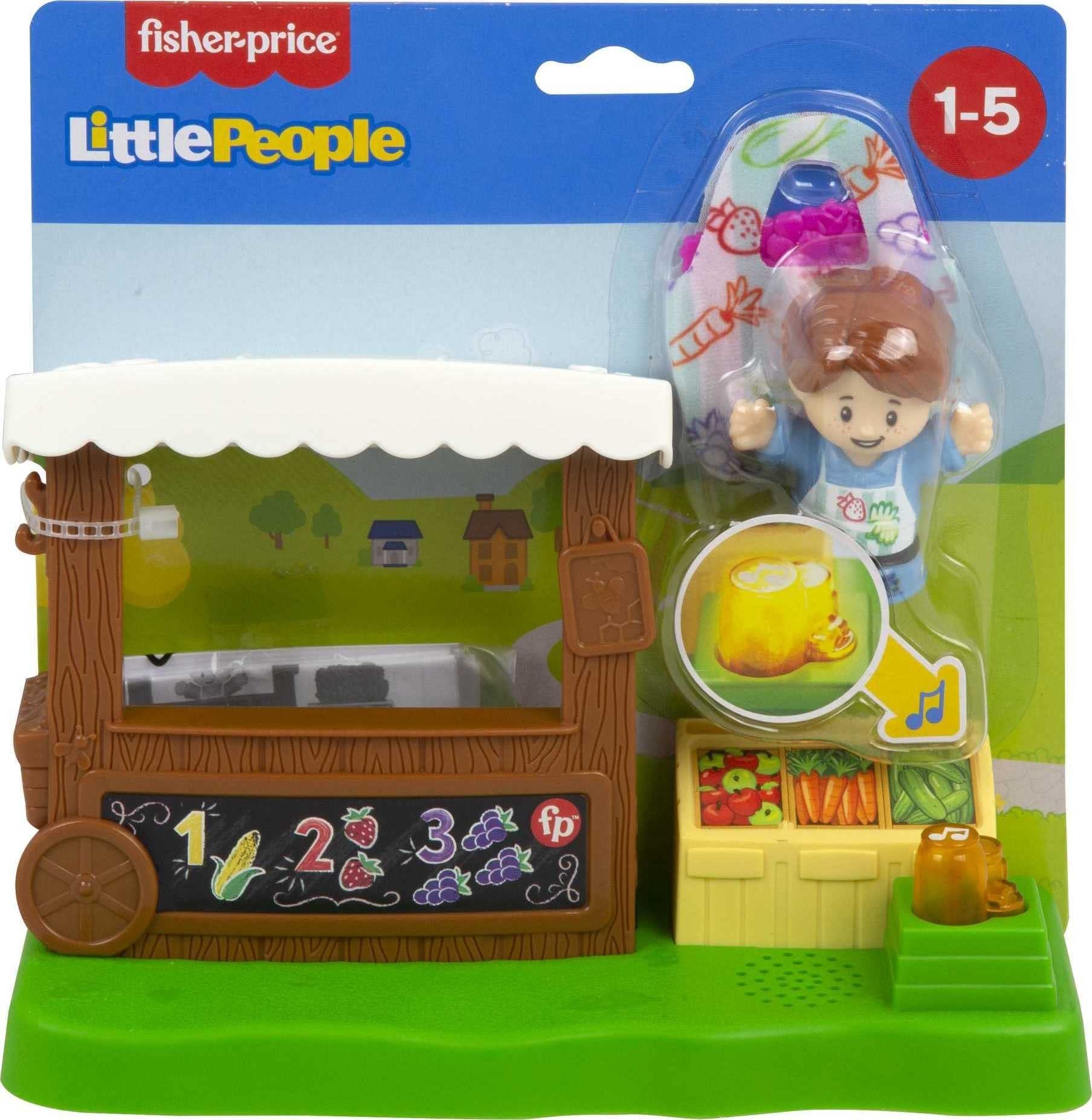 Fisher-Price Little People Toddler Toy Farmers Market Playset with Light Sounds & Figure for Preschool Pretend Play Kids Ages 1+ Years