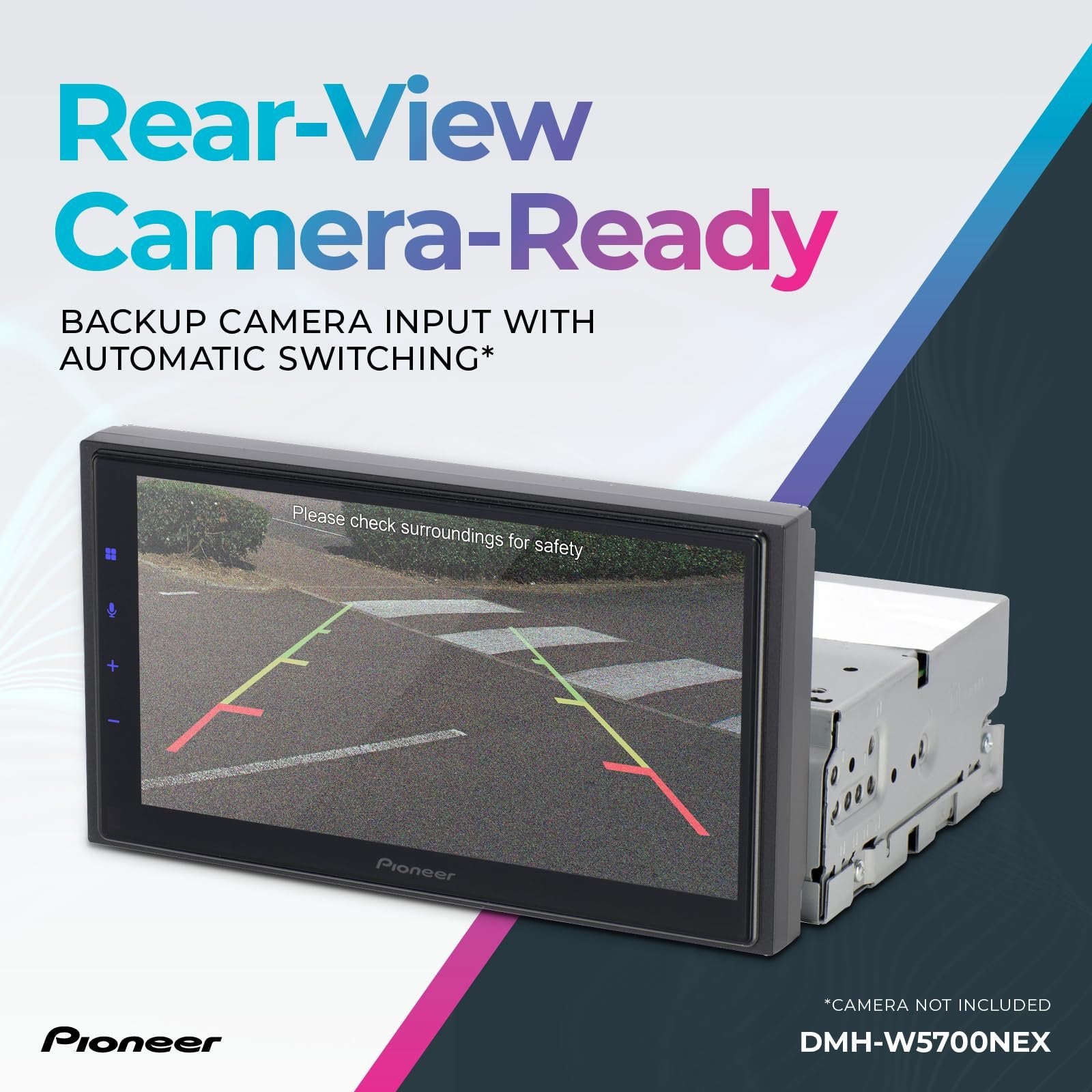 Pioneer DMH-WC5700NEX 6.8” Multimedia Digital Media Receiver with Wireless Apple CarPlay and Android Auto, Built-In Bluetooth, WiFi and Amazon Alexa, Modular Design, Capacitive Touchscreen