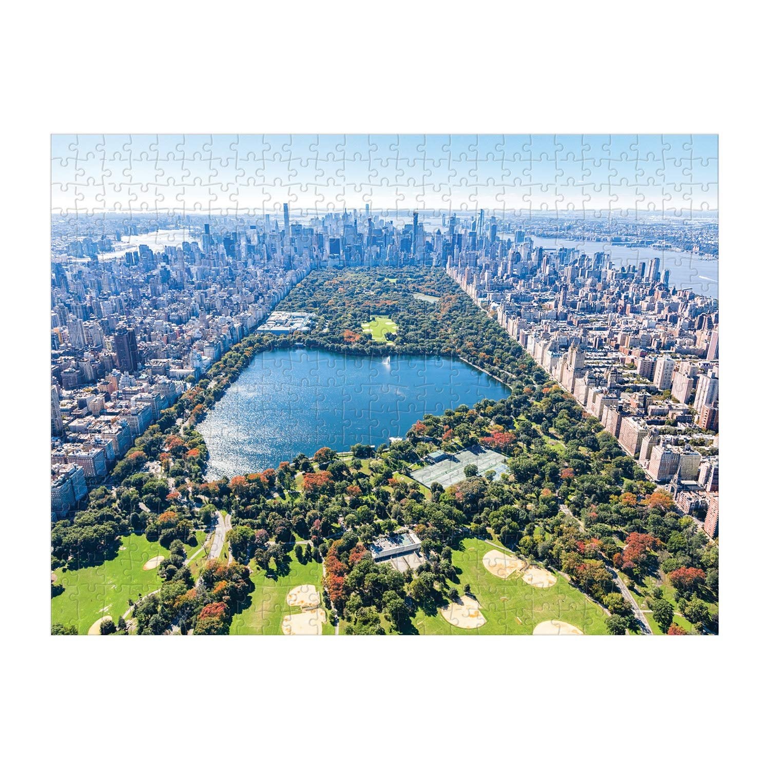 Galison Gray Malin New York City 500 Piece Double Sided Puzzle from Galison - Featuring Malin's Aerial Photography Over Manhattan and Iconic Central Park, 24" x 18", Includes 2 Postcards