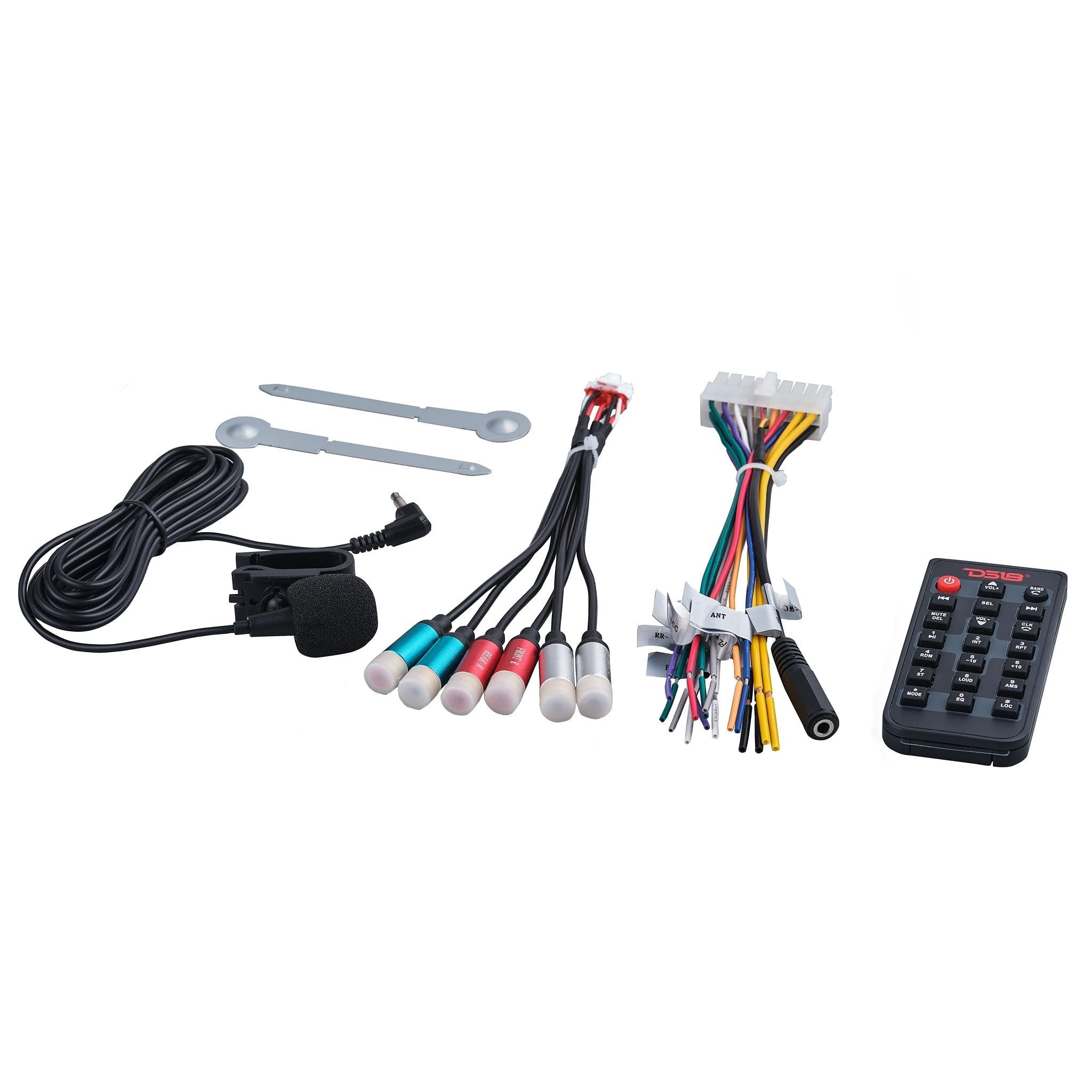 DS18 SDX-P200 Digital Media Receiver Single Din, Car Stereo Radio DSP, High Power 4 x 60 Watts, APP, Bluetooth Audio and Calling, Aux Input, USB, Mechless, AM/FM, 3V + 3.5V Subwoofer