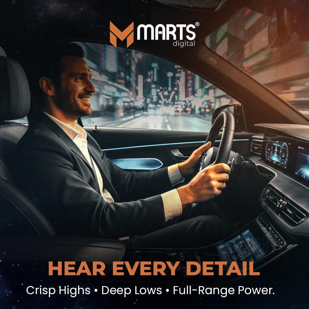 Marts Digital MD 3000 | Full Range Class D Car Amplifier | 3000W RMS at 1 Ohm | Compact Size | Thermal Protection with Fan | Stable Power & Signal Terminals | for Car Audio Installations