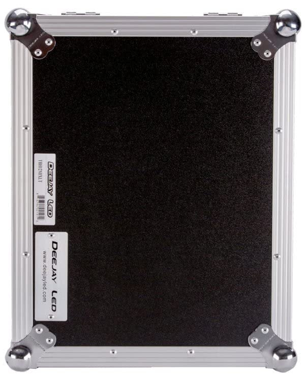 Superior Fly Drive Case For Pioneer DJM400 Pro Mixer or Similarly Sized Equipment w/Laptop Shelf w/Wheels, One chrome plated heavy duty spring loaded retractable carry handles. DEEJAY LED TBH10MIXLT