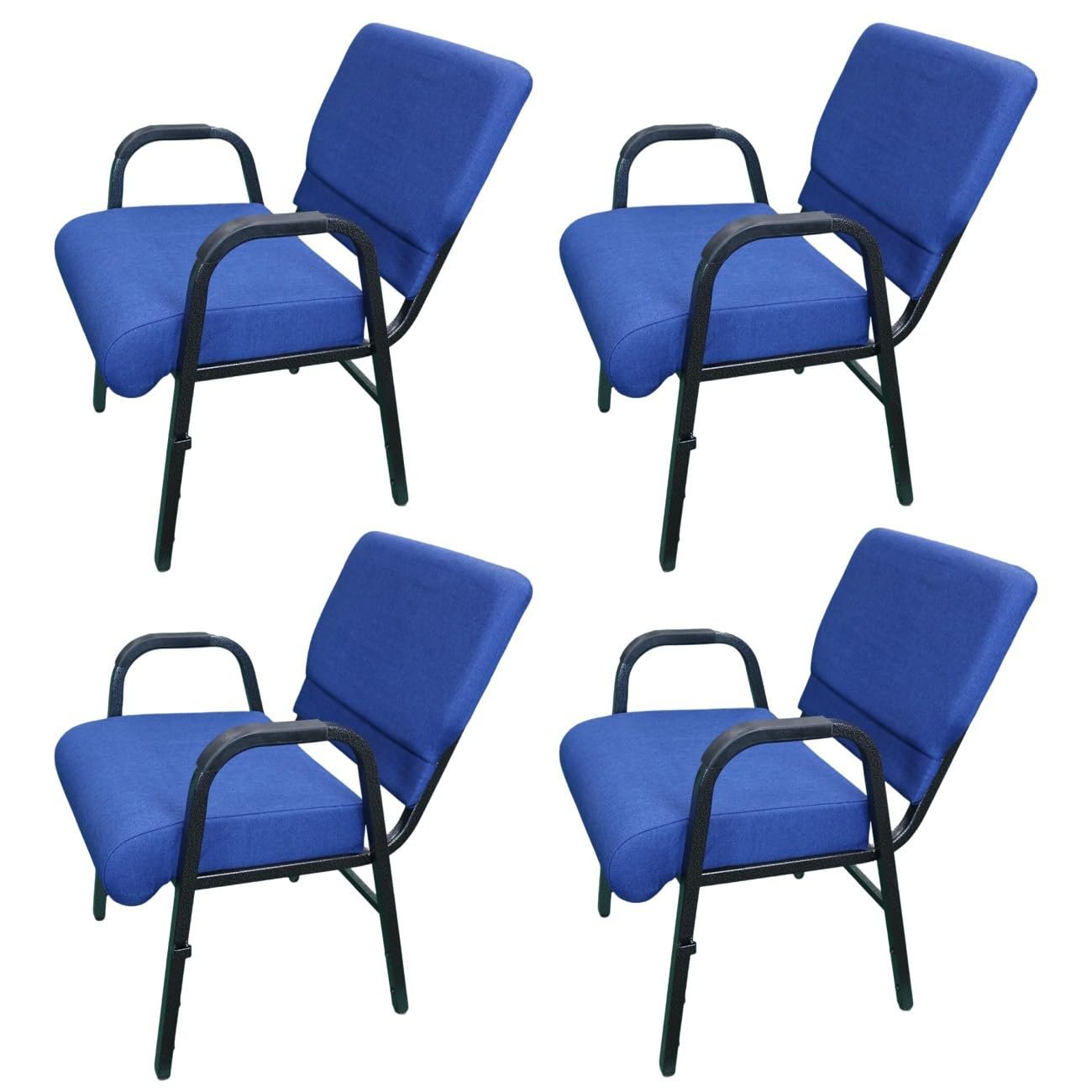 ANTAKIPRO AC771 4-Pack Cushion Chair with 30 Degree Backrest Incline Armrest Card Pocket Storage Ganging Device Handle Armchair Upholstered Banquet Padded Comfortable Sturdy Seat