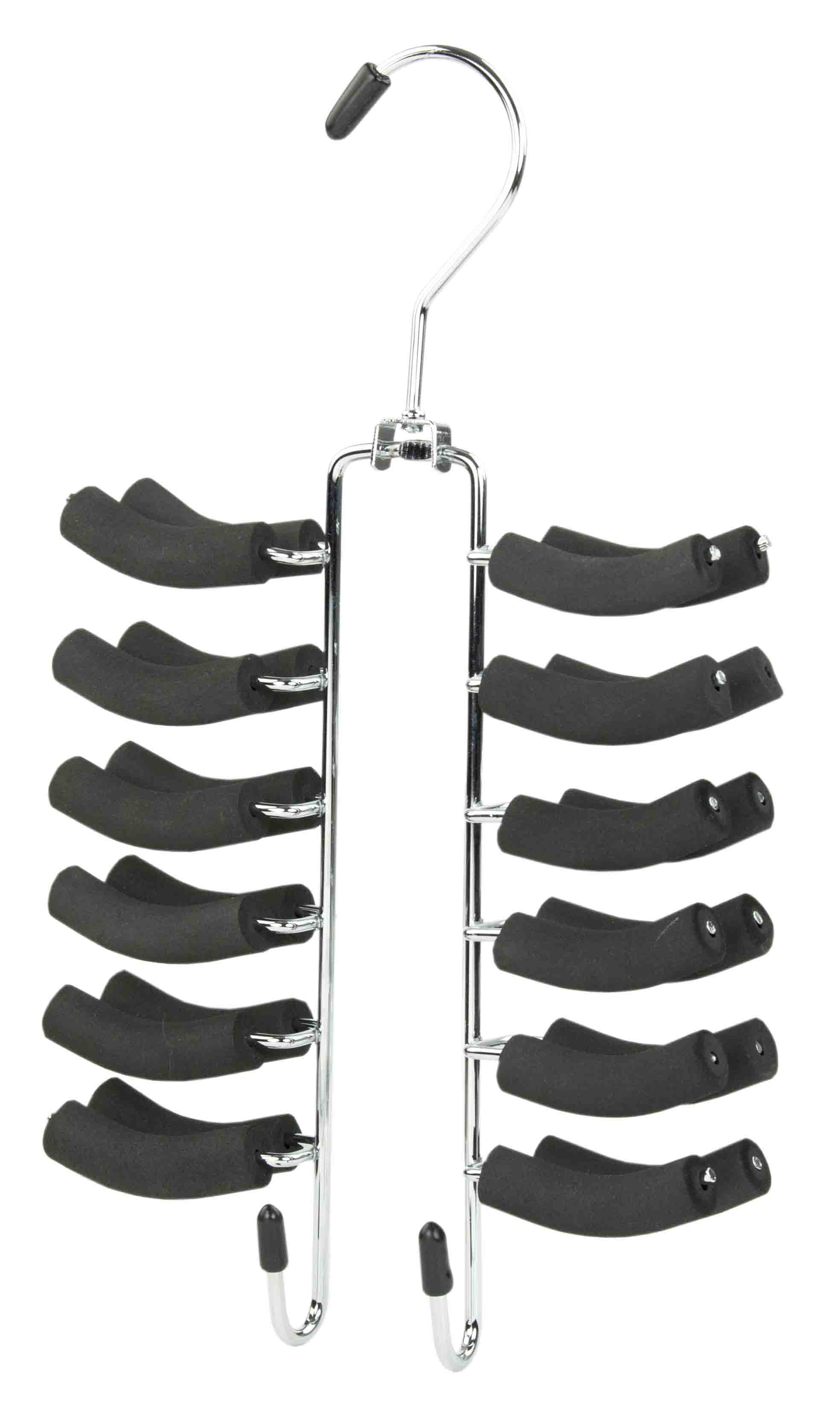 Home Basics 12 Hook Swivel Tie Hanger, Black